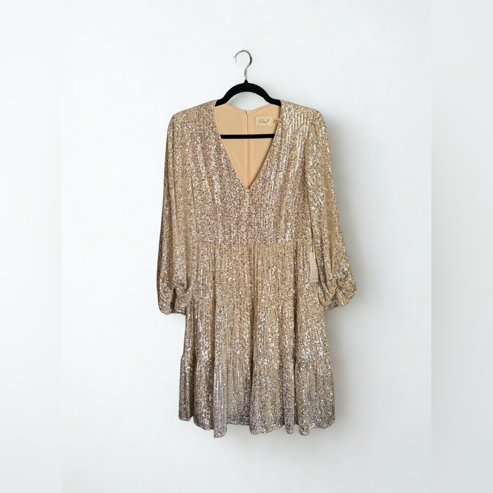 Nordstrom Eliza J Balloon Sleeve Sequin Dress